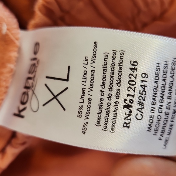 KENSIE Women’s Pants Linen Blend Wide Leg, size XL - Picture 6 of 11